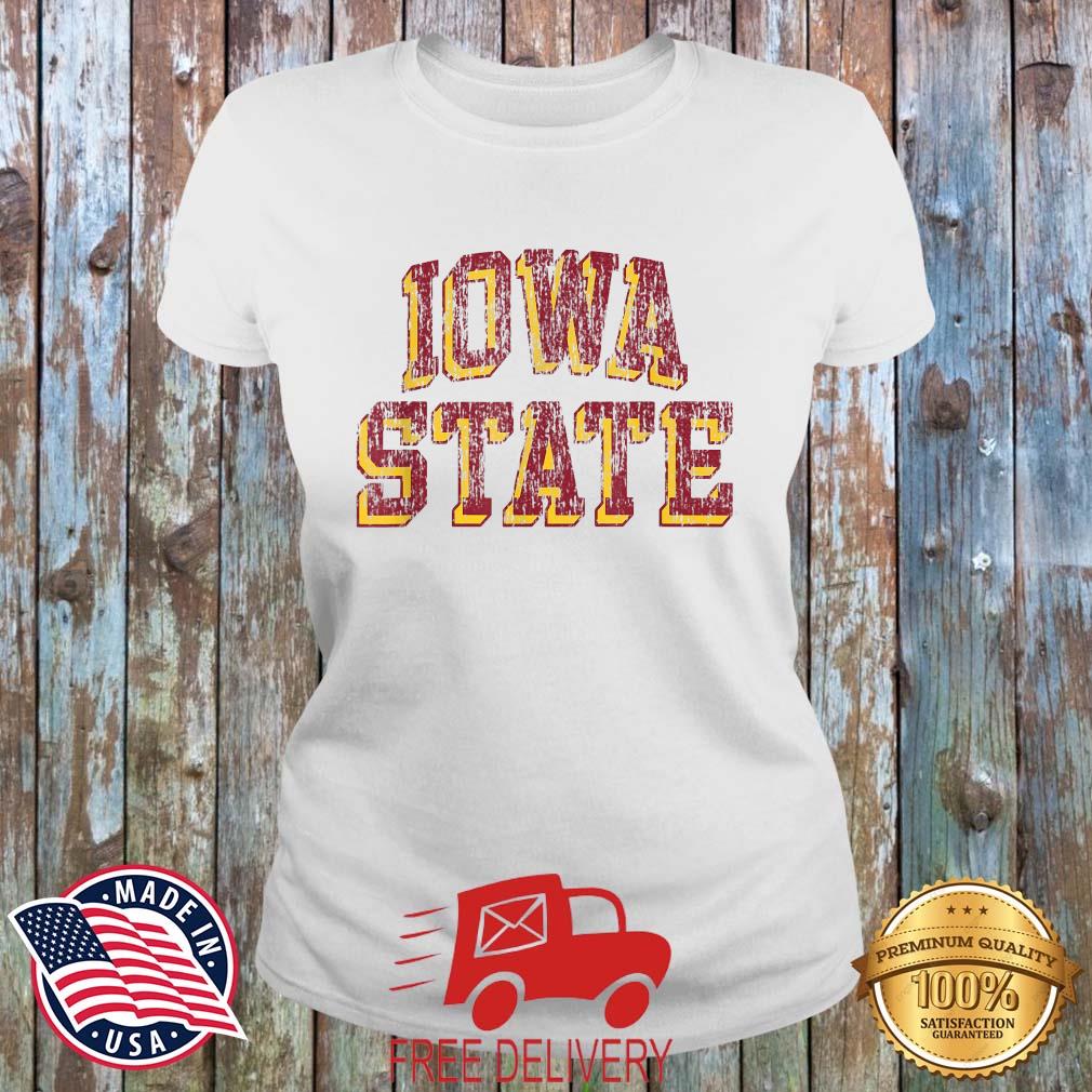 Iowa State Cyclones Retro Arch T-Shirt MockupHR ladies trang