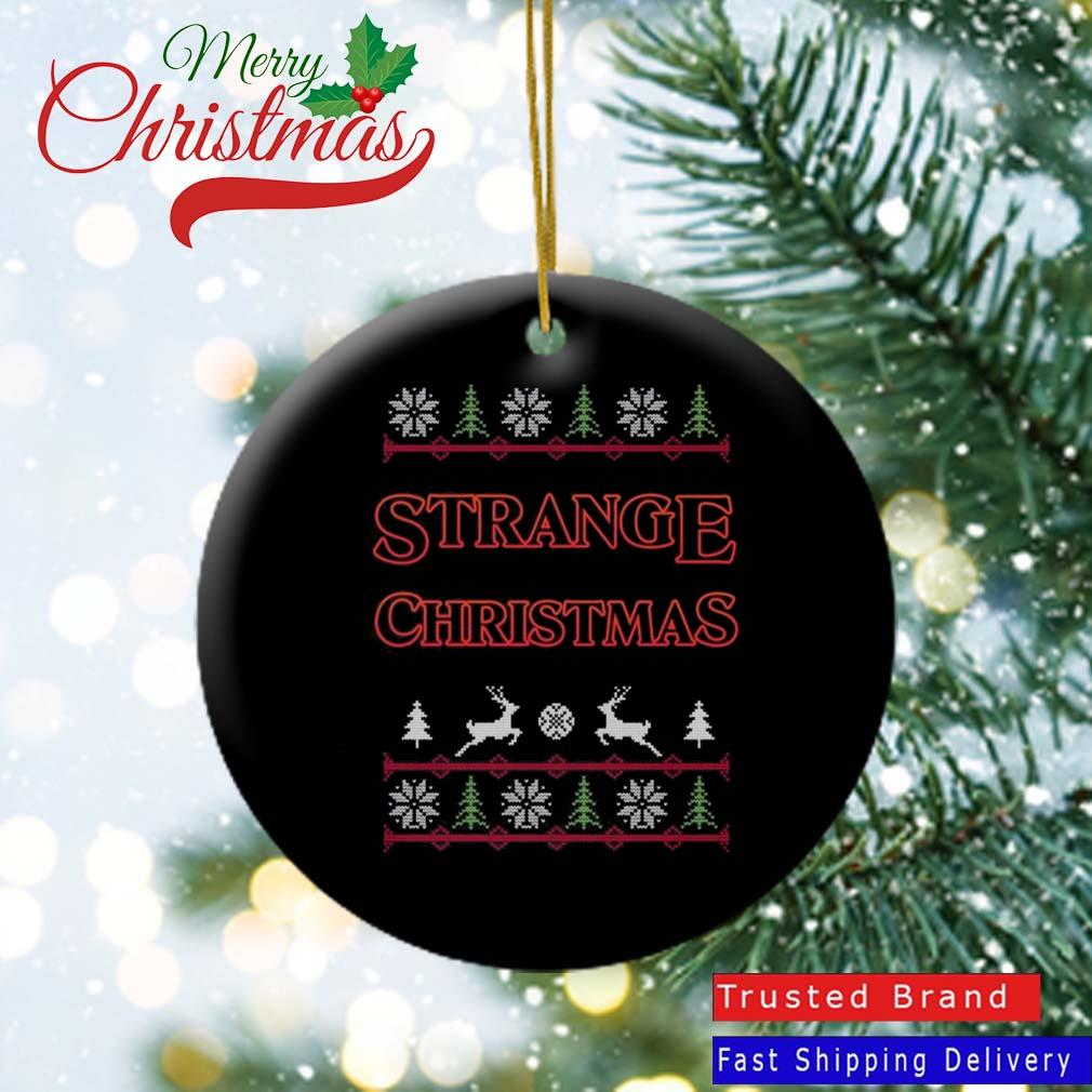 Strange Christmas Knit Pattern Stranger Things Logo Ugly 2022 Oranment